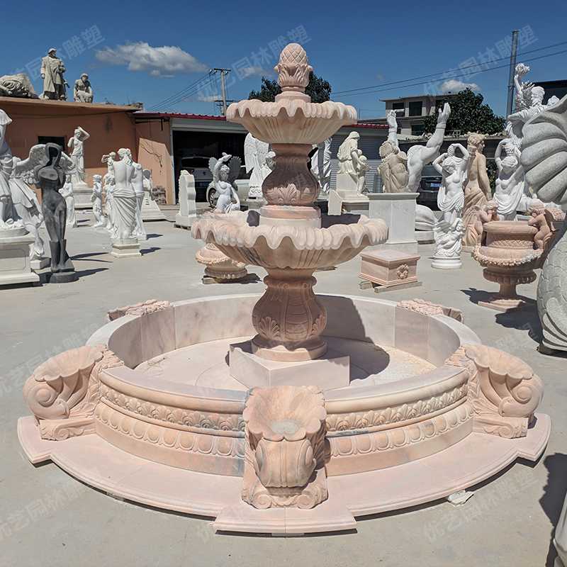 石雕噴泉，雙層景觀噴泉