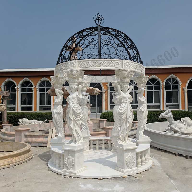 歐式人物涼亭，歐式石雕涼亭，石雕人物涼亭