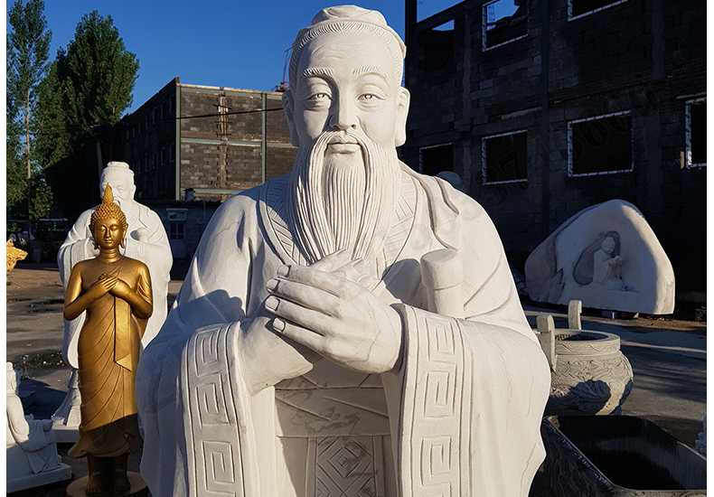 石雕孔子像，大理石孔子像，漢白玉孔子像