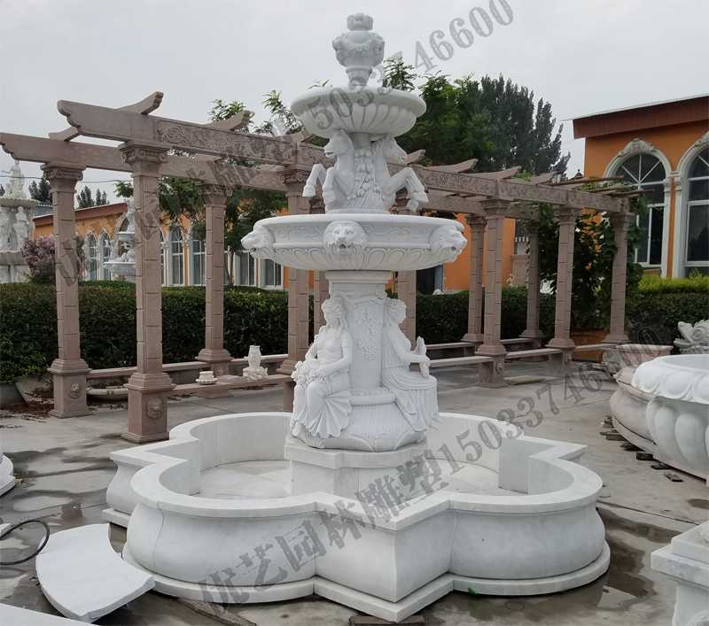 大理石噴泉，歐式人物動(dòng)物噴泉，室外景觀噴泉定制