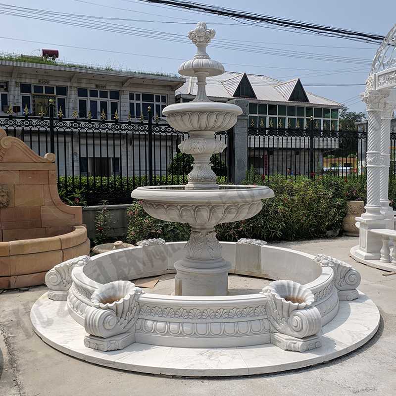 景觀噴泉定制，園林石雕噴泉，大理石噴泉