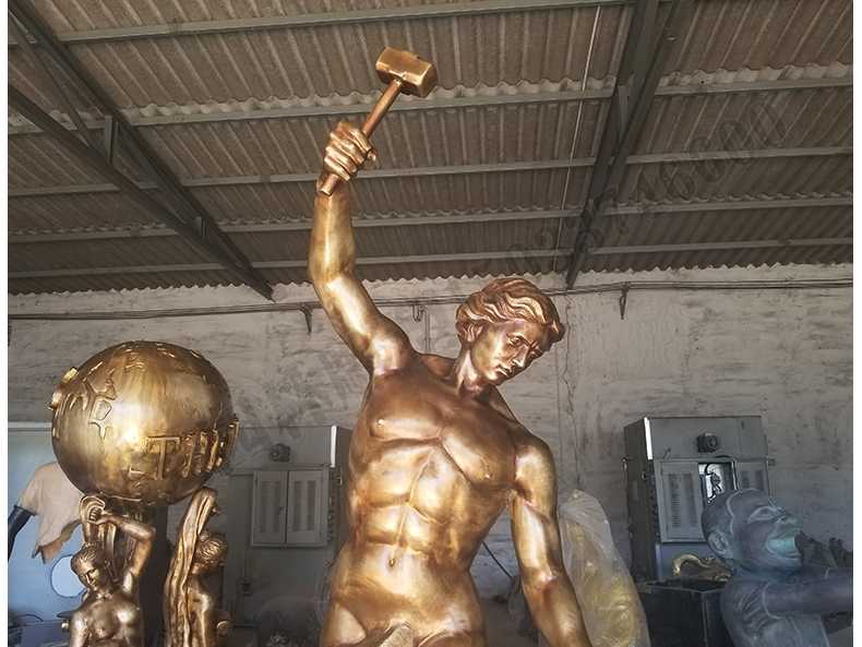 自我雕刻銅雕塑，銅自我雕刻雕塑，雕刻自我銅人物雕塑