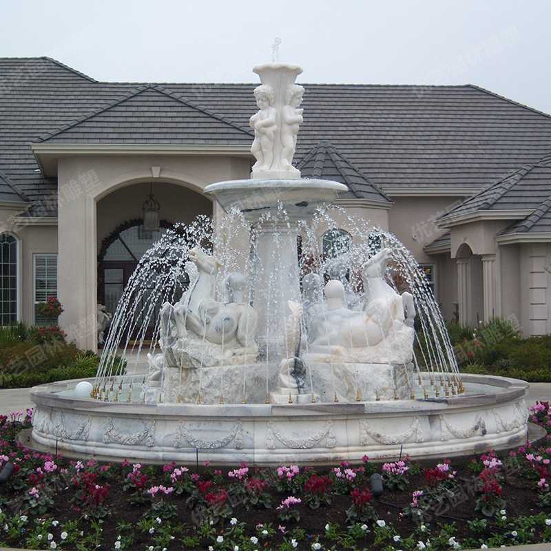 石雕噴泉，大理石噴泉，人物石雕噴泉