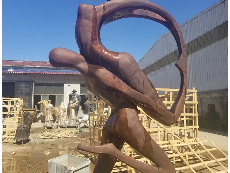 銅舞蹈人物雕塑，跳舞人物銅雕塑，純銅抽象雕塑