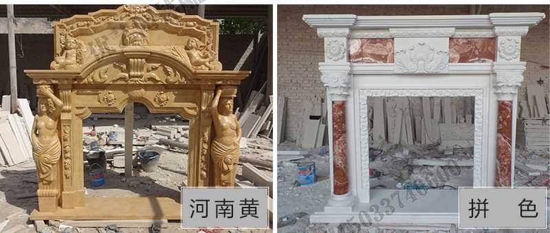石雕壁爐架款式，定制石雕壁爐架，石雕壁爐架廠家