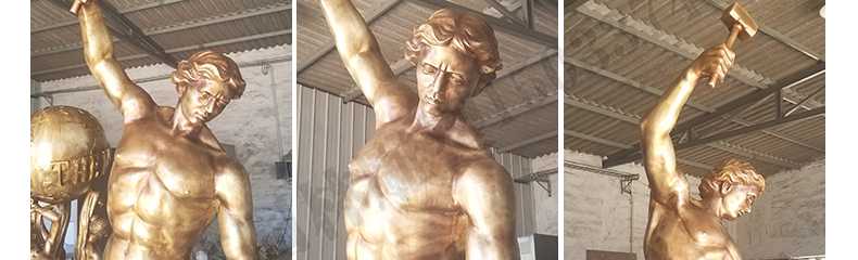 自我雕刻銅雕塑，銅人物雕塑，雕刻自我銅雕塑