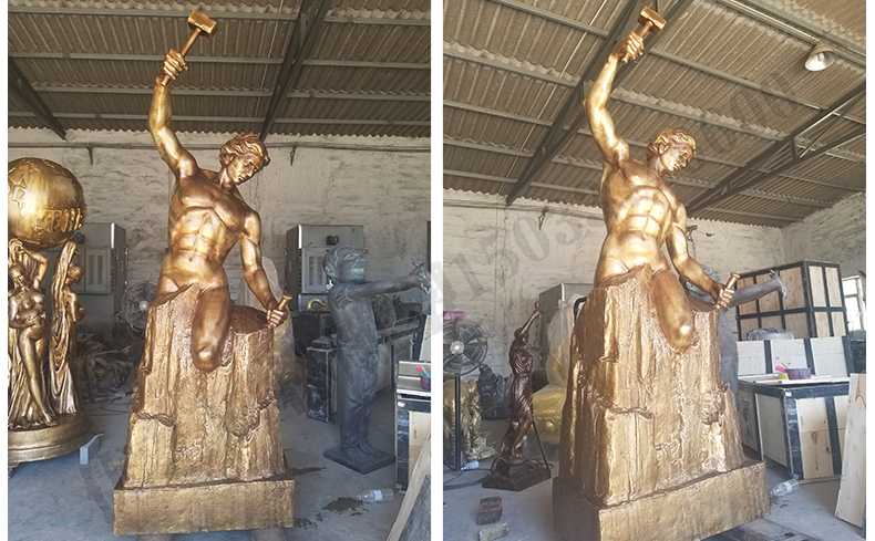 雕刻自我人物雕塑，銅雕刻自我，自我雕刻純銅雕塑