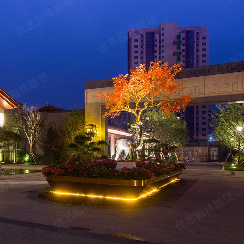 不銹鋼鹿，不銹鋼雕塑廠家，定制不銹鋼雕塑