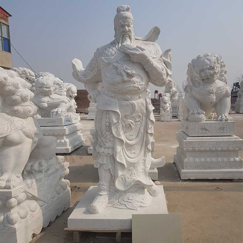 漢白玉關(guān)公像，大理石關(guān)公像，石雕關(guān)公雕像，石材關(guān)公像