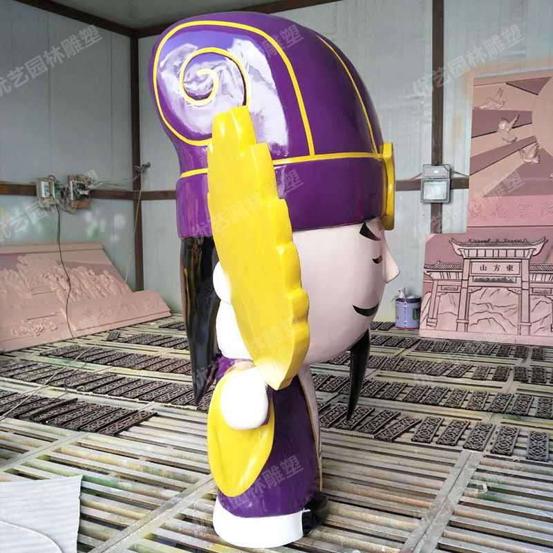 玻璃鋼諸葛亮，卡通諸葛亮雕塑