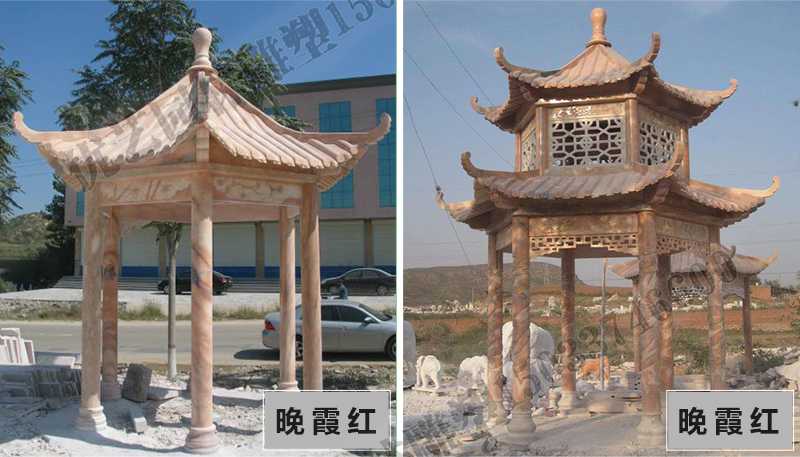 中式大理石涼亭，石雕涼亭廠家，石雕景觀涼亭定制