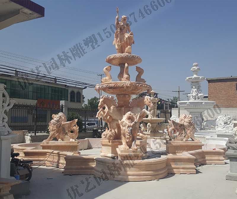 大理石景觀噴泉，歐式大型噴泉，石雕噴泉廠家