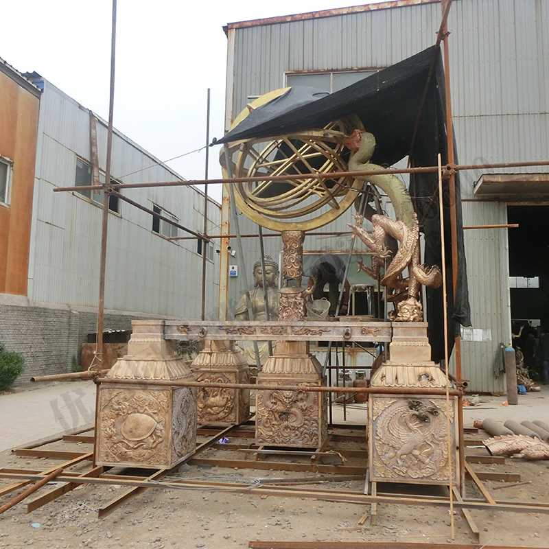 渾天地動(dòng)儀，銅地震儀雕塑，銅地動(dòng)儀景觀