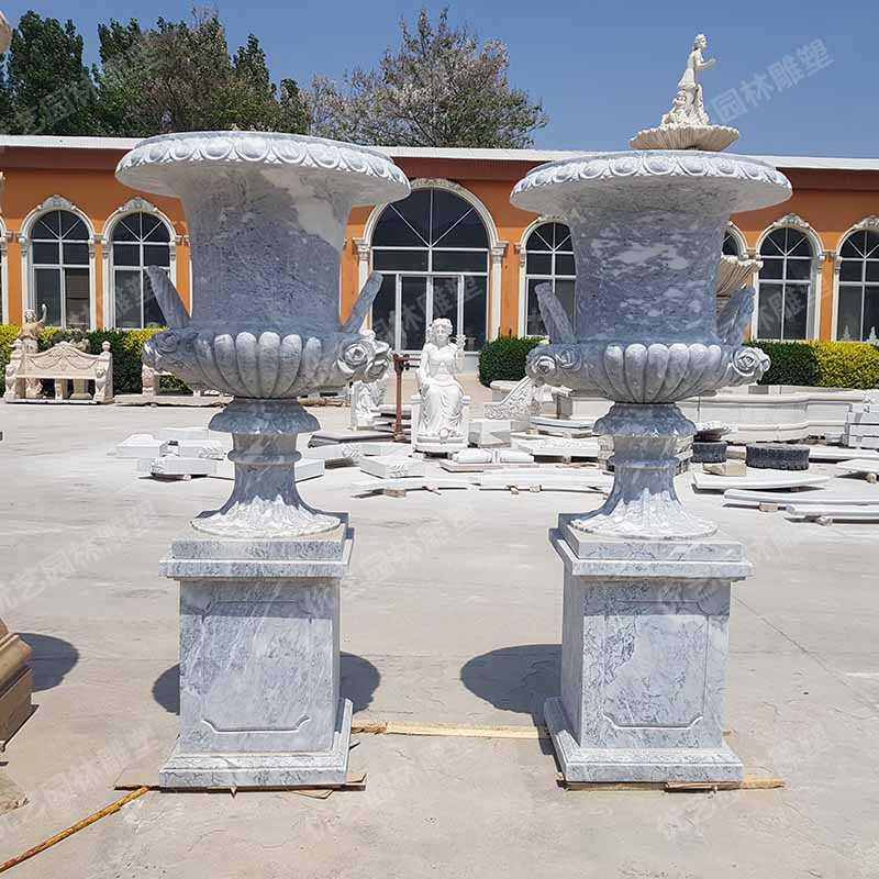 大理石花盆，石雕花盆