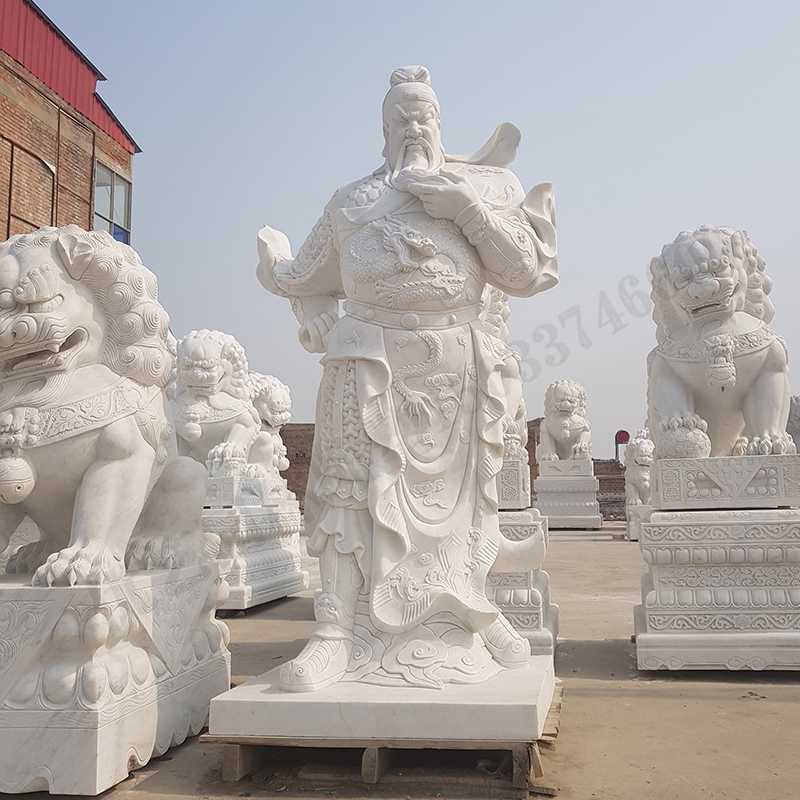 漢白玉關(guān)公像，石雕關(guān)公像，大理石關(guān)公雕像，關(guān)羽雕像，河北石雕關(guān)公廠家2.jpg