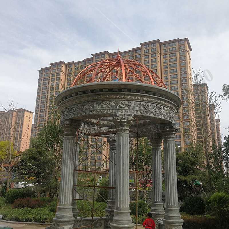 公園小區(qū)亭子，大理石涼亭安裝