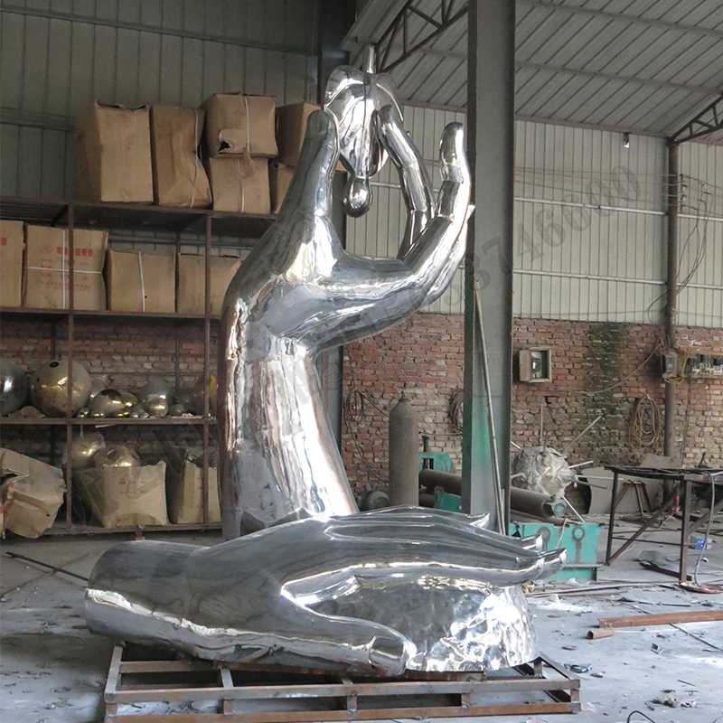 環(huán)保不銹鋼雕塑，不銹鋼水滴雕塑，環(huán)保主題景觀雕塑